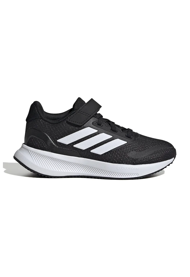 Pantofi sport Runfalcon 5 din plasa cu logo si velcro, Alb/Negru