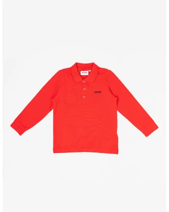 Bluza polo cu detaliu logo, Rosu vermillion