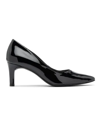 Pantofi de piele ecologica cu varf ascutit Sharon, Negru