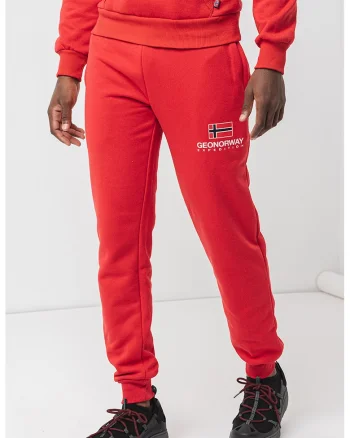 Pantaloni de trening din amestec de bumbac cu logo Max, Rosu vermillion