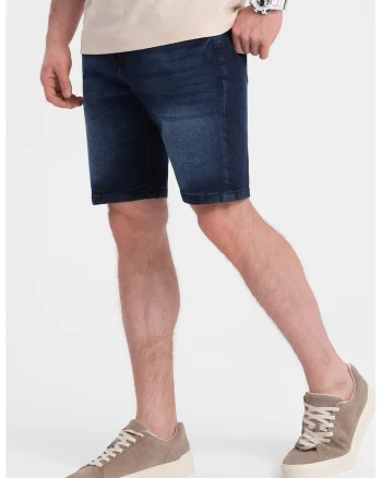 Blugi scurti relaxed fit, Albastru inchis