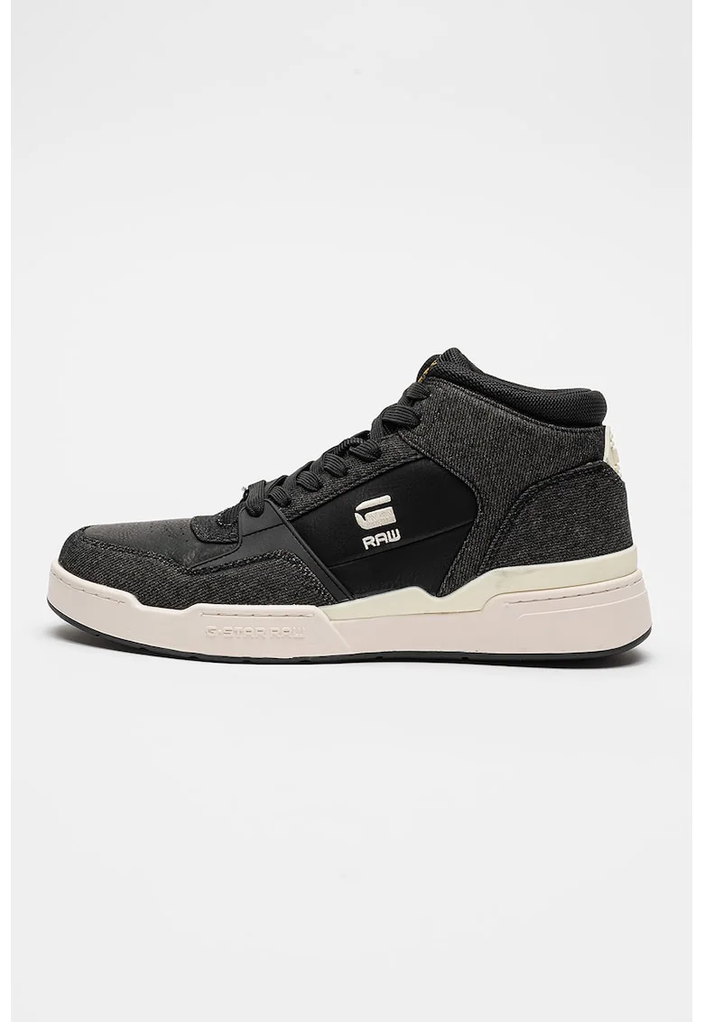 Pantofi sport mid-high cu garnituri din piele ecologica Attacc Cup, Negru
