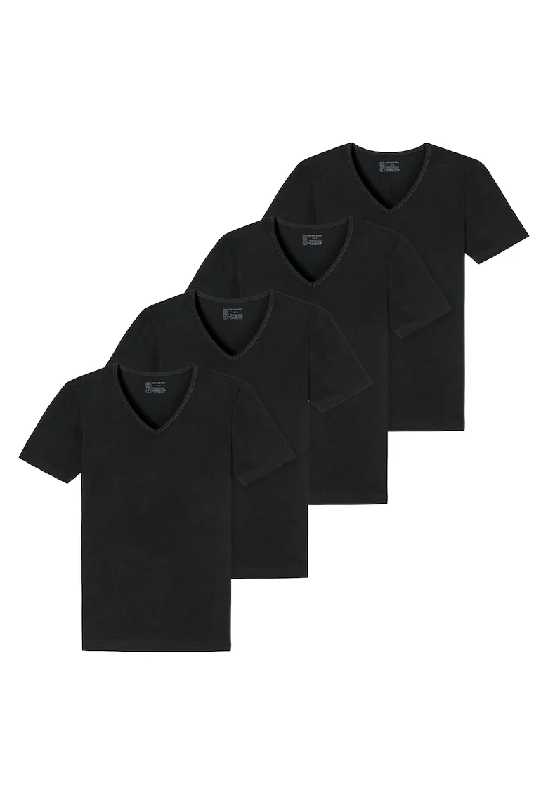 Set de tricouri de casa, din amestec de bumbac - 4 piese, Negru