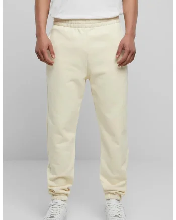 Pantaloni de trening din bumbac cu banda elastica, Crem