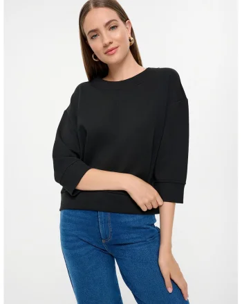 Bluza de trening cu maneci 3/4, Negru