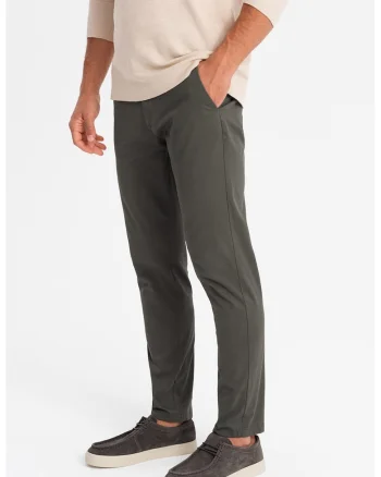 Pantaloni chino cu talie medie, Kaki