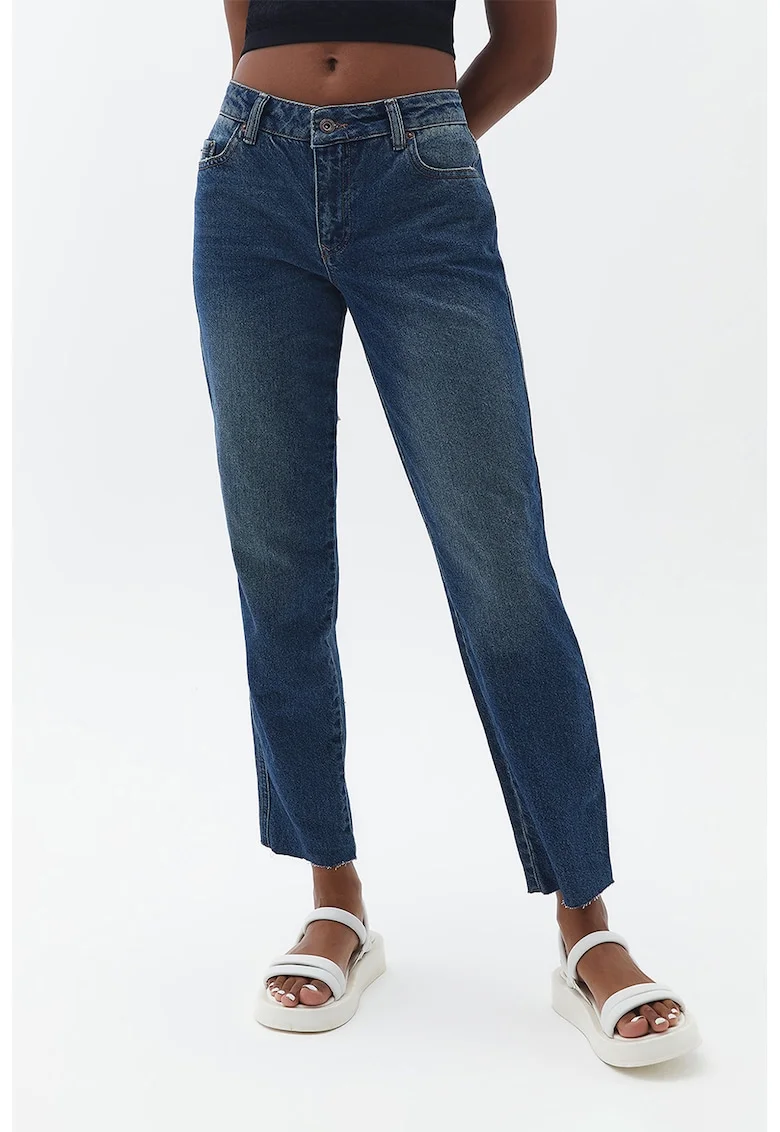 Blugi relaxed fit din denim cu buzunare, Albastru inchis