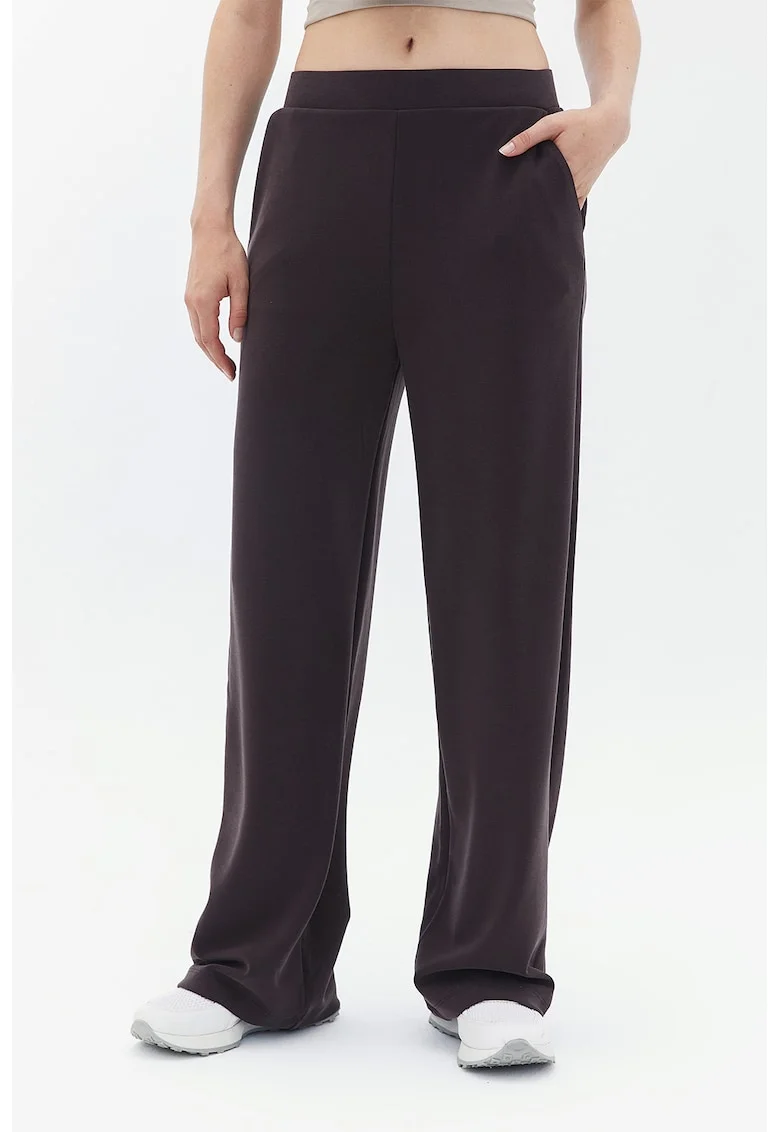 Pantaloni din amestec de modal cu buzunare laterale, Maro cognac