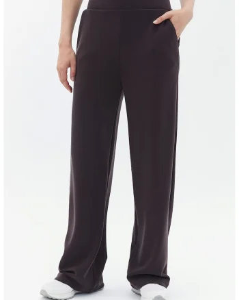 Pantaloni din amestec de modal cu buzunare laterale, Maro cognac