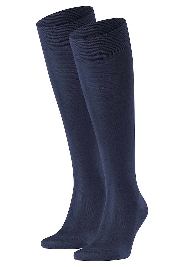 Set de sosete din amestec de bumbac organic, inalte pana la genunchi Tiago - 2 Pairs, Albastru inchis