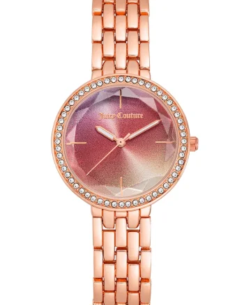 Ceas quartz decorat cu cristale, Auriu rose