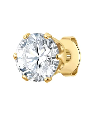 Cercel placat cu aur de 14K si decorat cu zirconia, Auriu