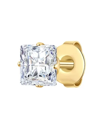 Cercel cu tija placat cu aur de 14K si decorat cu zirconia, Auriu