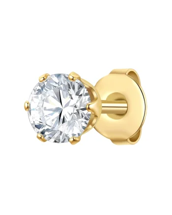 Cercel placat cu aur de 14K si decorat cu zirconia, Auriu