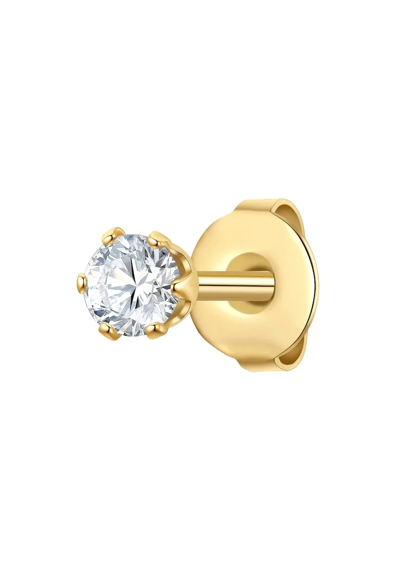 Cercel placat cu aur de 14K si decorat cu zirconia, Auriu