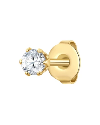 Cercel placat cu aur de 14K si decorat cu zirconia, Auriu