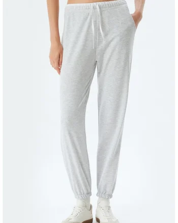 Pantaloni de trening cu buzunare oblice, Gri cenusiu