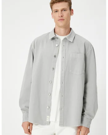 Camasa din denim, Gri deschis