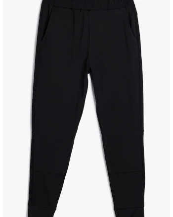 Pantaloni conici de trening cu talie elastica, Negru