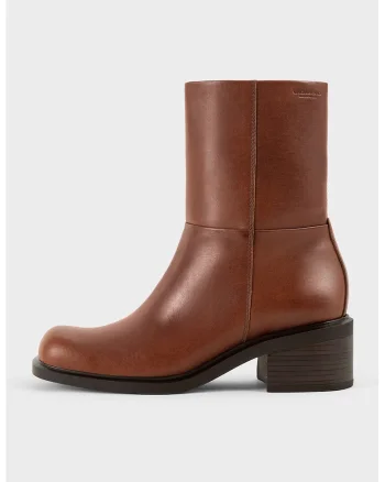 Ghete de piele Danielle, Maro cognac