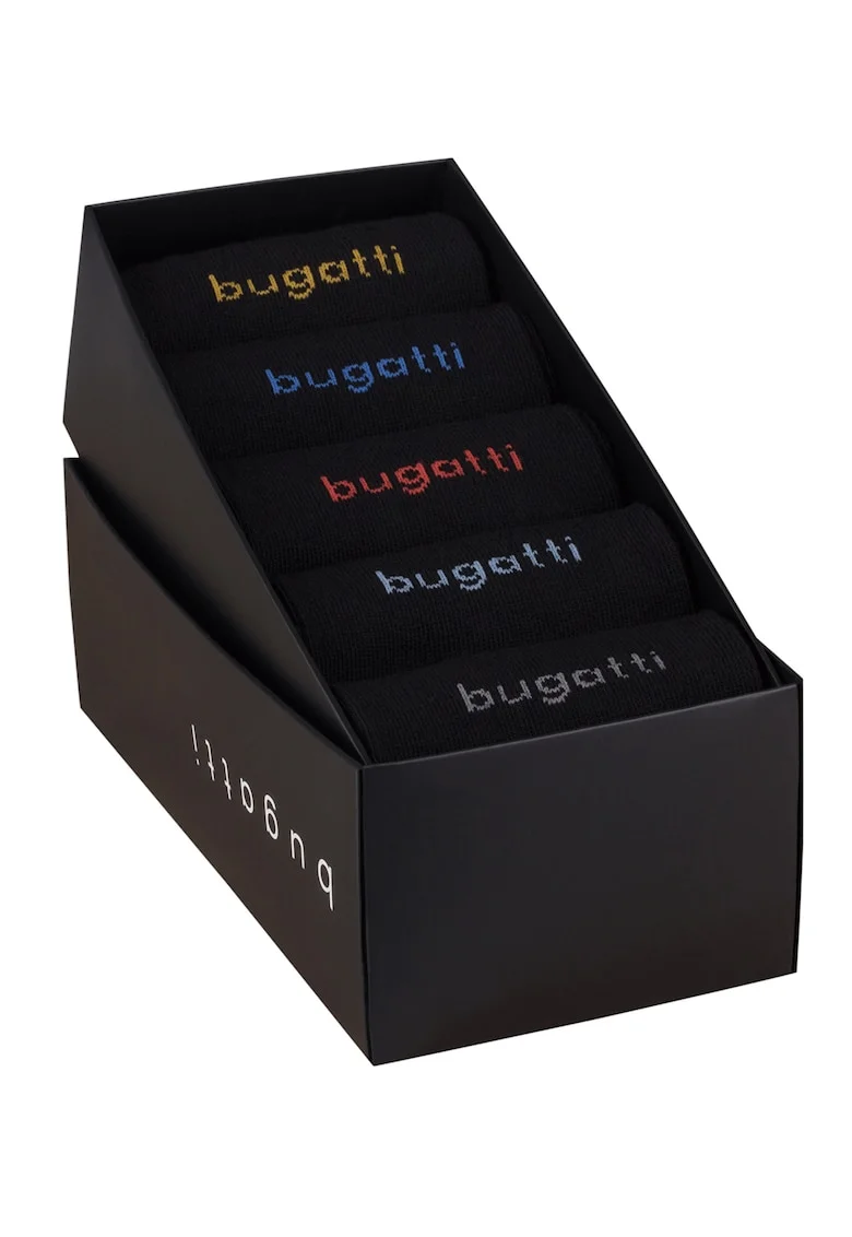 Set 5 perechi sosete barbati,  6260X, negre, Negru