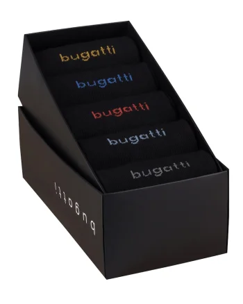 Set 5 perechi sosete barbati,  6260X, negre, Negru