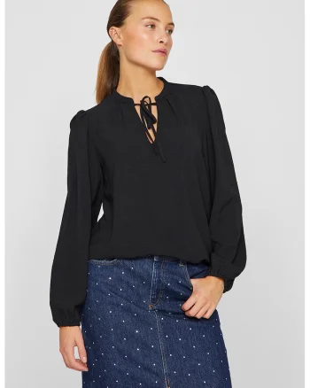 Bluza-tunica cu model uni, Negru