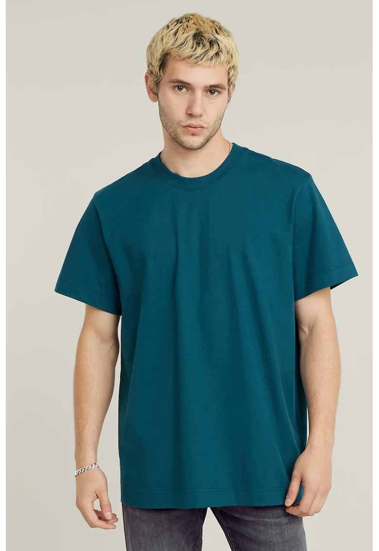Tricou lejer de bumbac organic Essential, Albastru petrol