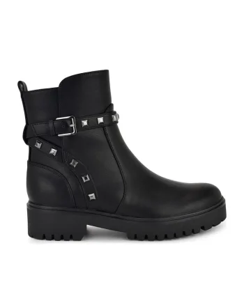 Botine din piele ecologica cu tinte Klimbe, Negru