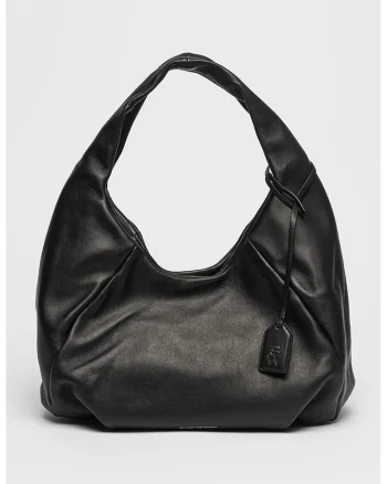 Geanta hobo din piele The Moda, Negru
