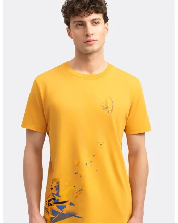 Tricou unisex cu imprimeu, Galben sofran