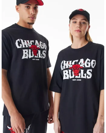 Tricou din amestec de bumbac cu model text, Rosu/Alb/Negru