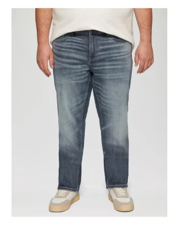 Blugi regular fit cu aspect decolorat Casby - Big Sizes, Albastru