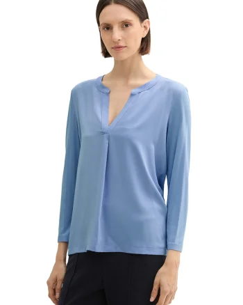 Bluza cu maneci 3/4, Albastru azur