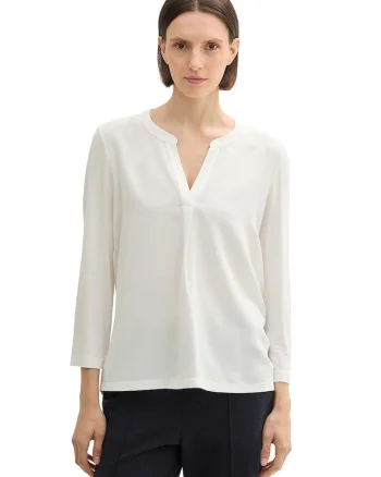 Bluza cu maneci 3/4, Alb