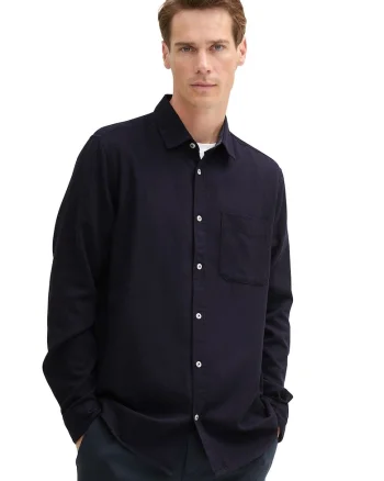 Camasa regular fit cu guler ascutit, Bleumarin