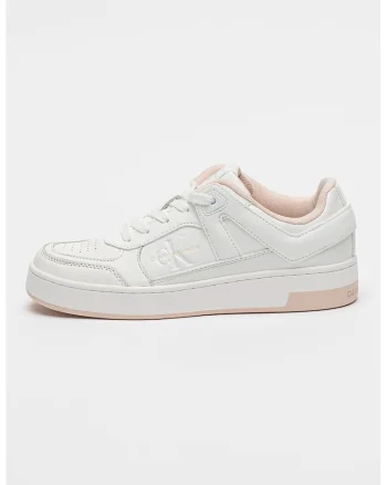 Pantofi sport cu insertii din piele si logo stantat, Roz pastel/Alb optic