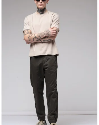 Pantaloni regular-fit cu banda elastica in talie, Verde padure
