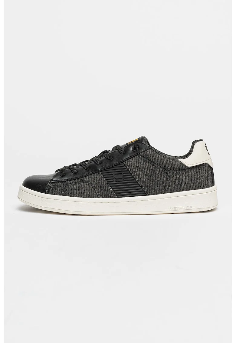 Pantofi sport din piele ecologica Recruit, Negru/Alb murdar