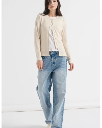 Cardigan cu nasturi Adalena, Crem