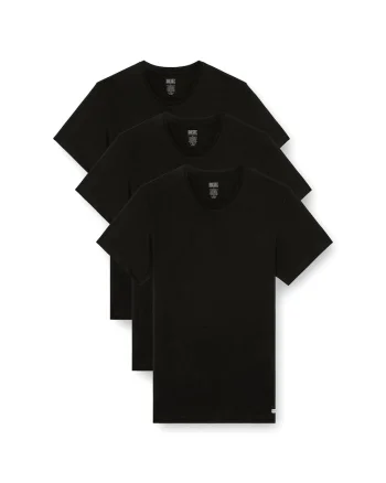 Set de tricouri de casa cu decolteu la baza gatului Randal - 3 piese, Negru