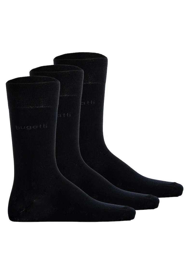 Set de sosete lungi cu detalii logo - 3 perechi, Albastru inchis