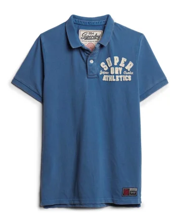 Tricou polo Vintage Athletic, Albastru
