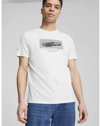 Tricou cu imprimeu grafic BMW, Negru/Alb optic