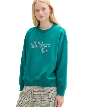 Bluza de trening cu text, Verde persan