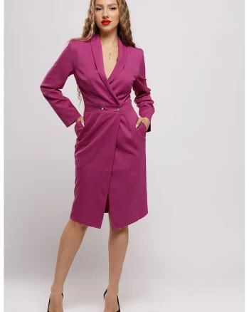 Rochie-sacou cu buzunare, Fucsia