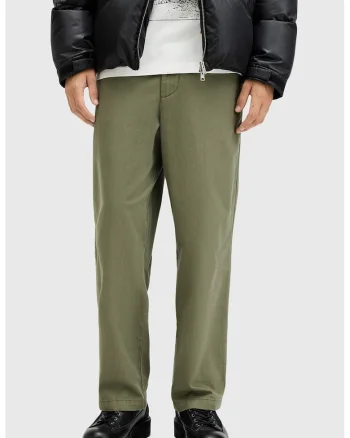 Pantaloni drepti cu croiala ampla Warden, Kaki