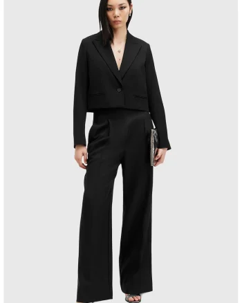 Pantaloni cu croiala ampla Shores, Negru