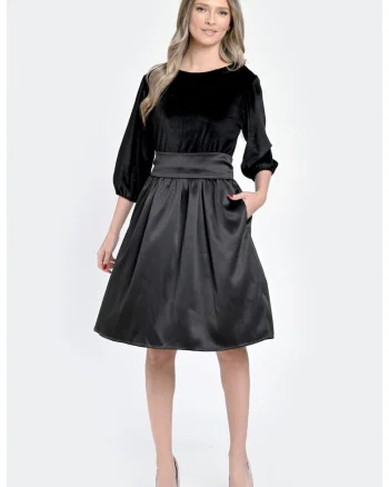 Rochie Medie Dama, de Ocazie, Neagra V300, Negru