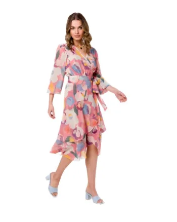 Rochie midi dama,  Numeak, roz, Roz